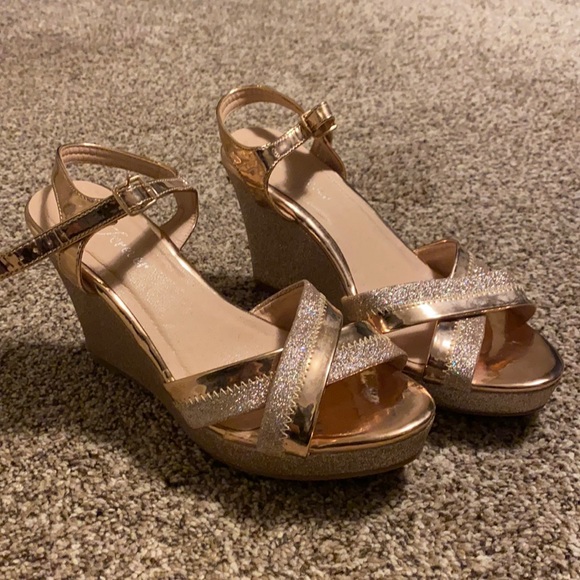 Forever 21 Shoes - Rose Gold sandal/wedges size 8.5